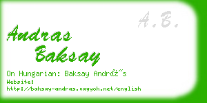 andras baksay business card